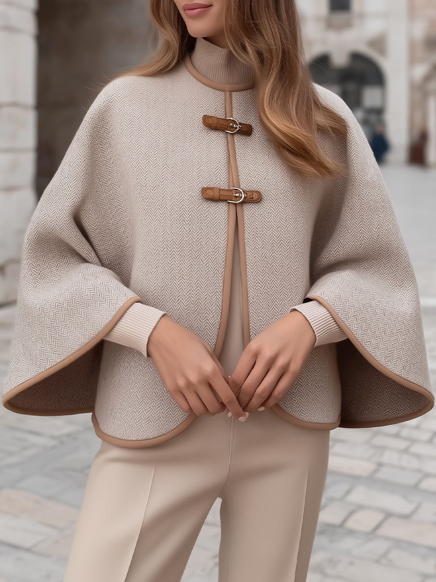 Mila Milano™ | Cappotto a Mantella a Spina di Pesce