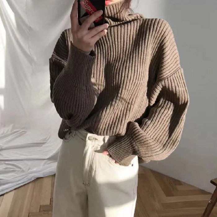 Mila Milano™ | Pullover di lusso con colletto alto e maniche a palloncino