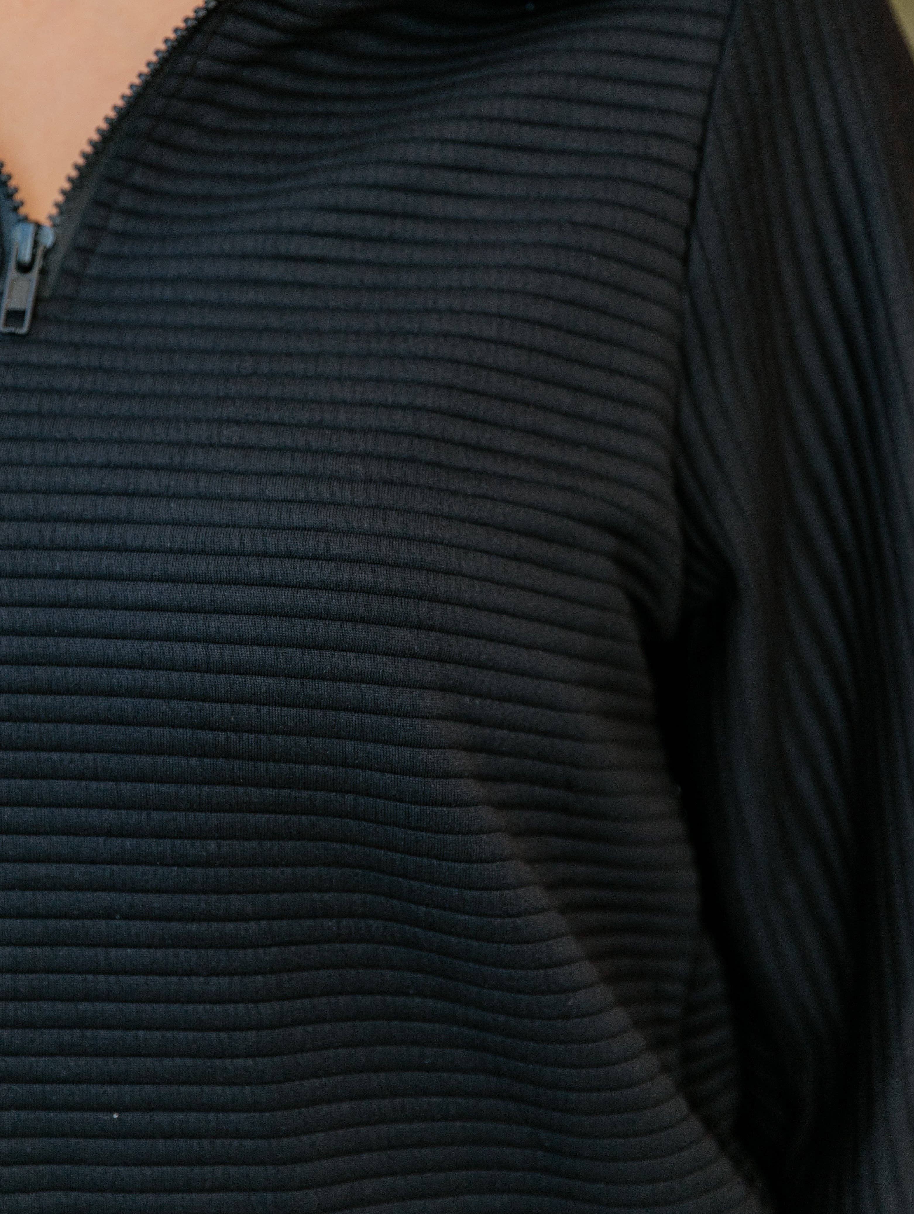 Mila Milano™ | Pullover con zip e texture a coste