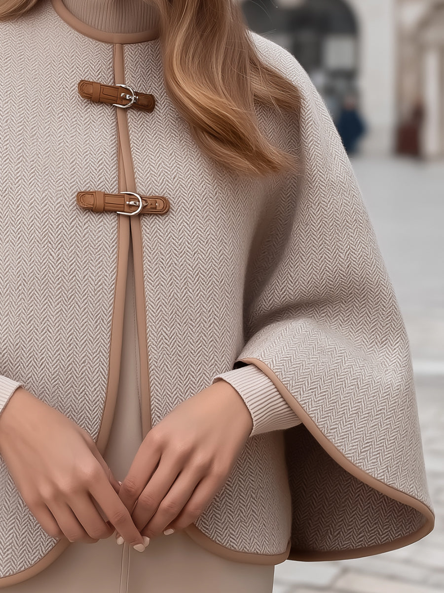 Mila Milano™ | Cappotto a Mantella a Spina di Pesce