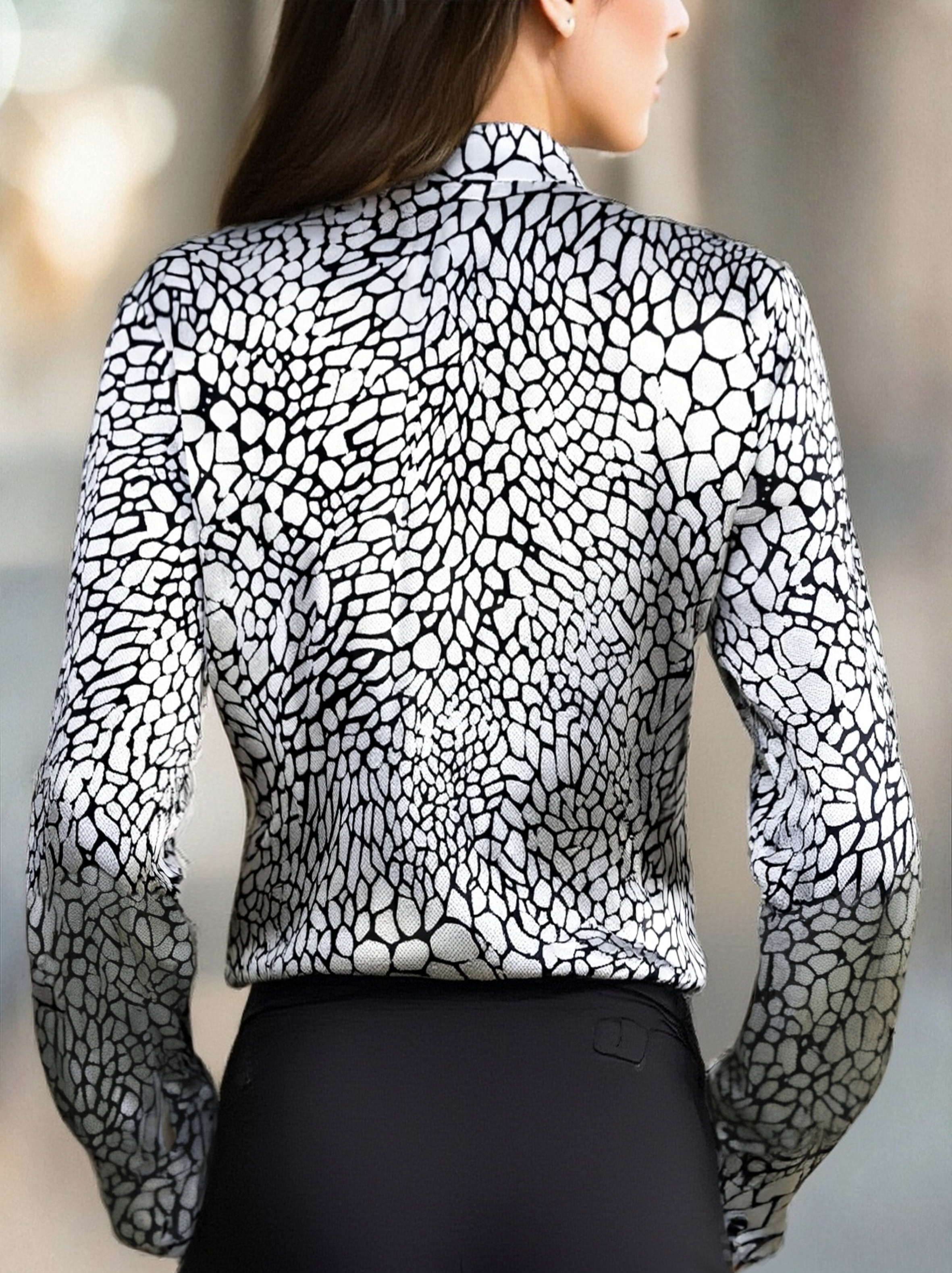 Mila Milano™ | Blusa in Raso con Stampa Serpente
