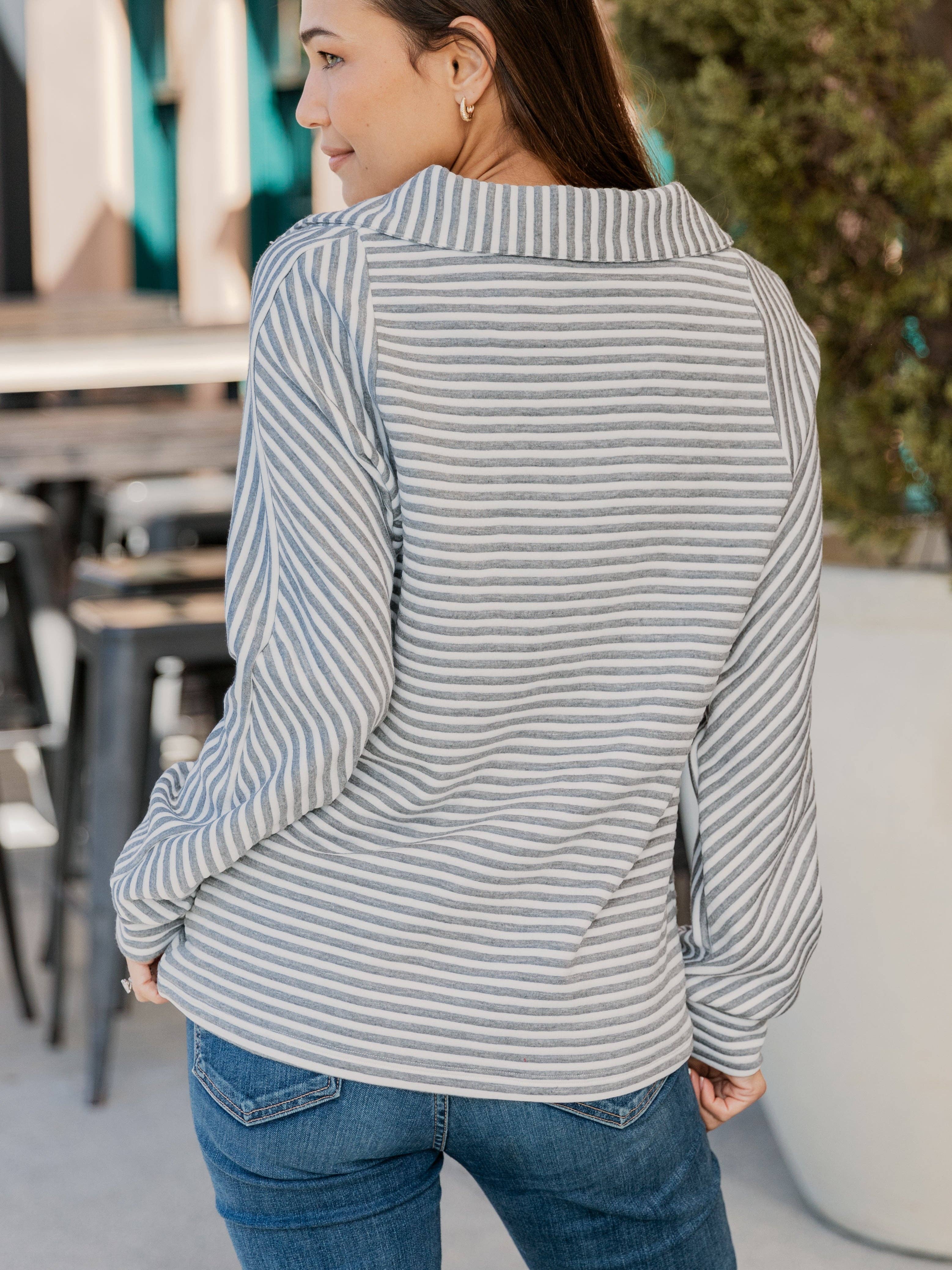 Mila Milano™  |  Pullover con zip e texture a coste