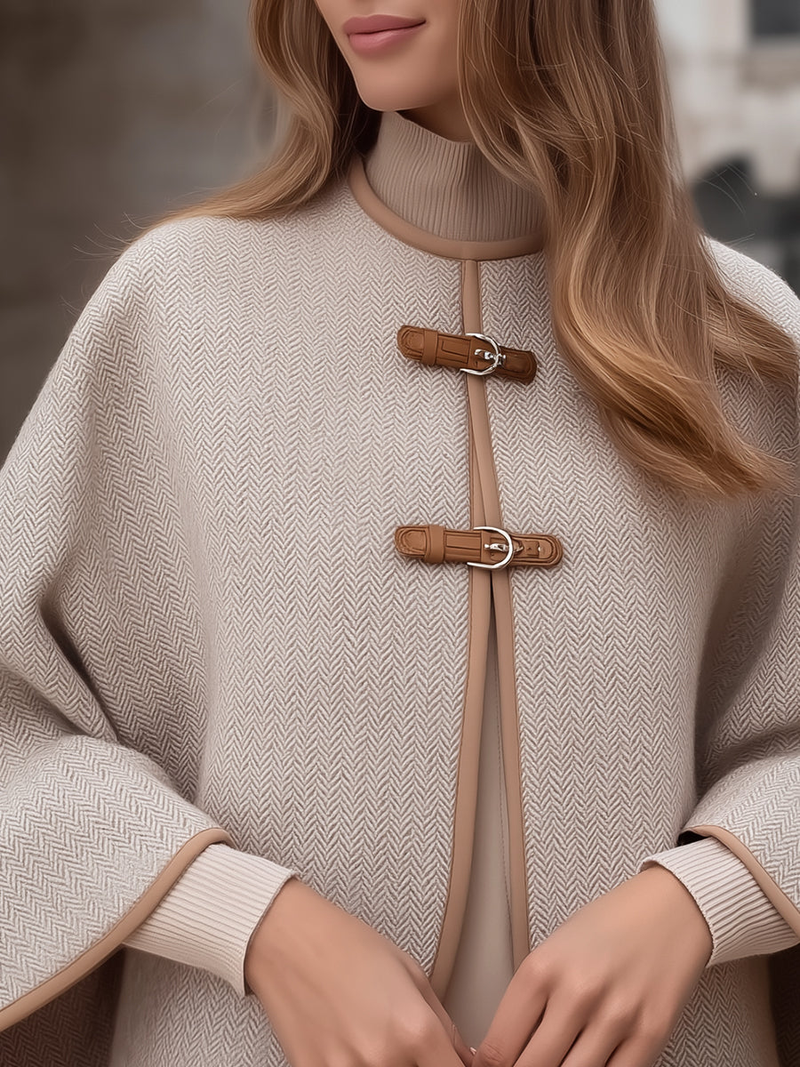 Mila Milano™ | Cappotto a Mantella a Spina di Pesce